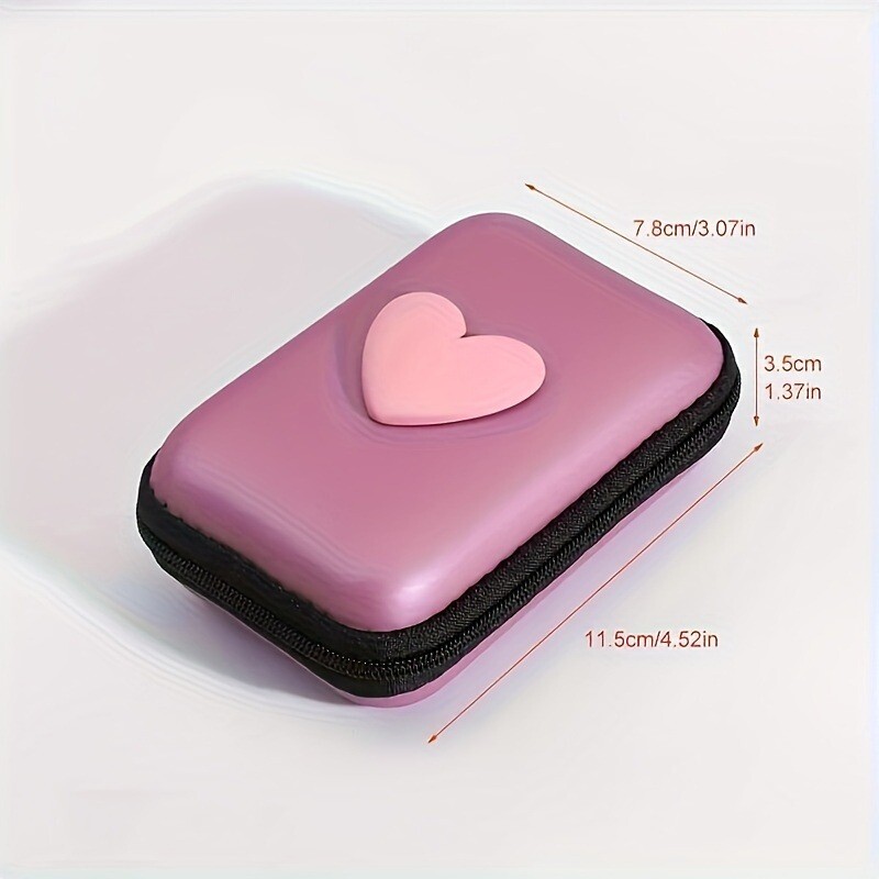3D Love Heart Slušalice Podatkovni kabel Torbice za pohranu Punjač Power Bank Pravokutna kutija Torbica s patentnim zatvaračem Torbica za džep
