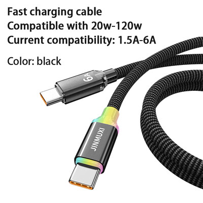 JINMUXI USB tip C kabel za brzo punjenje 20w-120w 1.5A-6A za Xiaomi Redmi Huawei Oppo Oneplus IPhone1516 podatkovni kabel za brzo punjenje