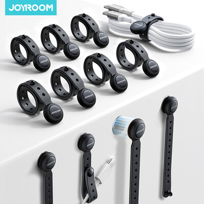 Joyroom 12/6 buc. Legături magnetice de gestionare a cablurilor Organizator de sârmă Suport de cablu de 11 cm Curele de organizare cu cârlig și buclă reglabile pentru casă