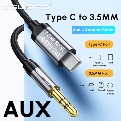 Cablu AUX tip C la jack de 3,5 mm, mufă audio, adaptor difuzor pentru Samsung Huawei iPone Realme, căști pentru mașină, cablu convertitor de computer