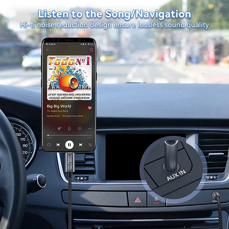 AUX kabel tipa C do 3,5 mm utičnice, audio utikač, adapter za zvučnike za Samsung Huawei iPone Realme, automobilske slušalice, žica za pretvaranje računala