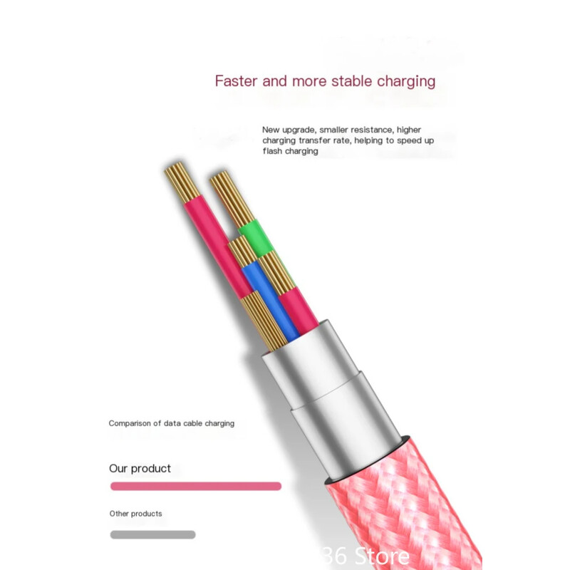 Многоцветен найлонов плетен кабел за зареждане, подходящ за Apple IPhone X 14 13 12 Бързо зареждане и предаване на данни