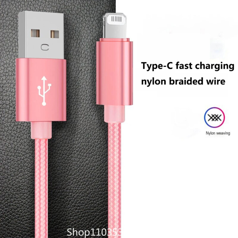 Многоцветен найлонов плетен кабел за зареждане, подходящ за Apple IPhone X 14 13 12 Бързо зареждане и предаване на данни