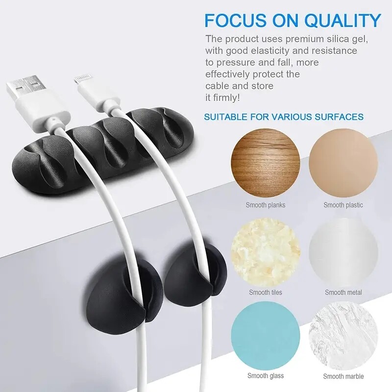10 бр. Органайзер за кабели USB Cable Management Winder Desktop Tidy For слушалки Телефон Кабел за зареждане Органайзер за кабели