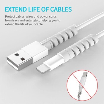 Untoom 10Pcs Spiral Charging Charging Protector for Mobile Phone Silicone Flexible Wire Cable Saver for Mouse Cell phone Data Lines