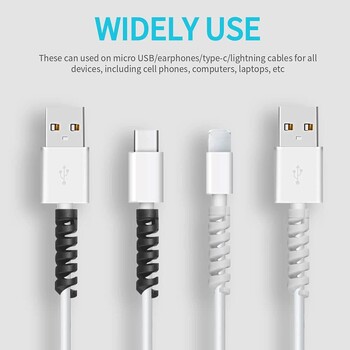 Untoom 10Pcs Spiral Charging Charging Protector for Mobile Phone Silicone Flexible Wire Cable Saver for Mouse Cell phone Data Lines