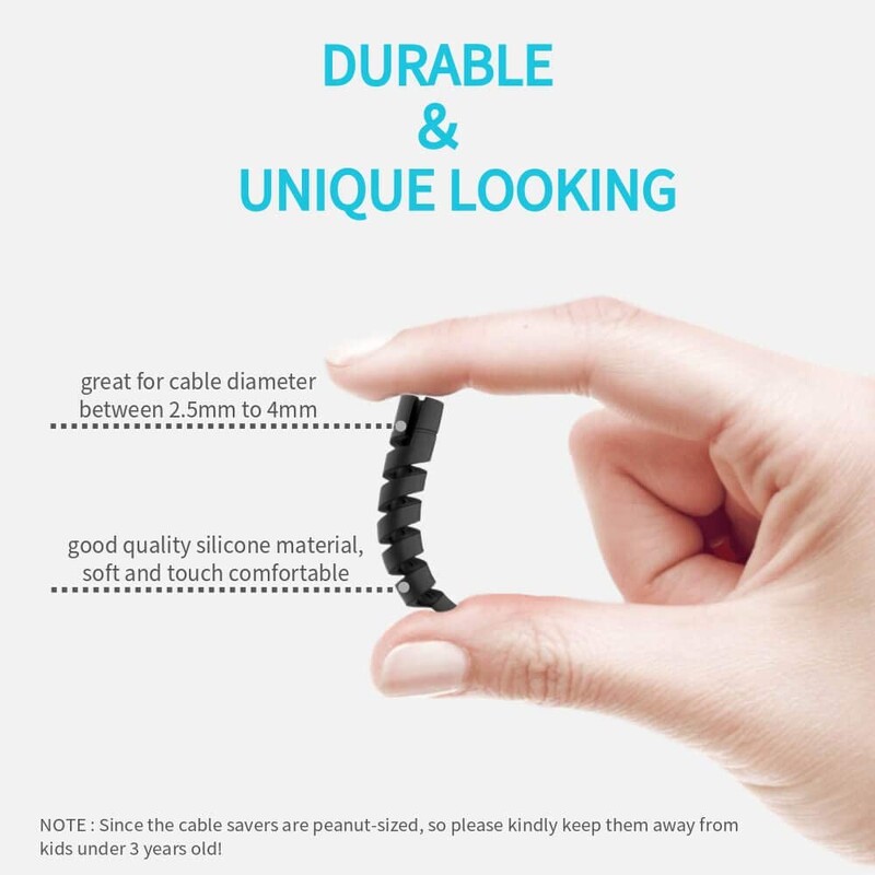 Untoom 10Pcs spiralni zaštitnik kabela za punjenje za mobilni telefon Silikonska fleksibilna žica za zaštitu kabela za miša Podatkovne linije mobilnog telefona