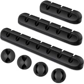 Органайзер за USB кабели Устройство за навиване на тел Силиконов фиксатор за вратовръзка Организатор за управление на кабели Щипка за кабел Офис Държач за кабели за настолен телефон