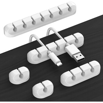 Ατζέντα καλωδίου USB Wire Wire Wire Silicone Tie Fixer Wire Management Organizador Κλιπ καλωδίου γραφείου Επιτραπέζιο τηλέφωνο Στήριγμα καλωδίων