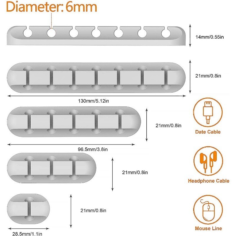 Органайзер за USB кабели Устройство за навиване на тел Силиконов фиксатор за вратовръзка Организатор за управление на кабели Щипка за кабел Офис Държач за кабели за настолен телефон