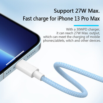 Καλώδιο USB C 20W PD για iPhone 14 13 12 Pro Max 11 8 7 Plus 6 XS Καλώδιο γρήγορης φόρτισης USB-C για iPad AirPods Pro 2 Καλώδιο δεδομένων 1/2M