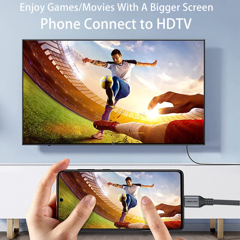 UGOURD USB tip C u HDMI 2.1 8K 4K HDTV pretvarač HDMI 2.0 kompatibilni kabel 8K/60Hz 4K120Hz za MacBook Pro iPad Pro Samsung