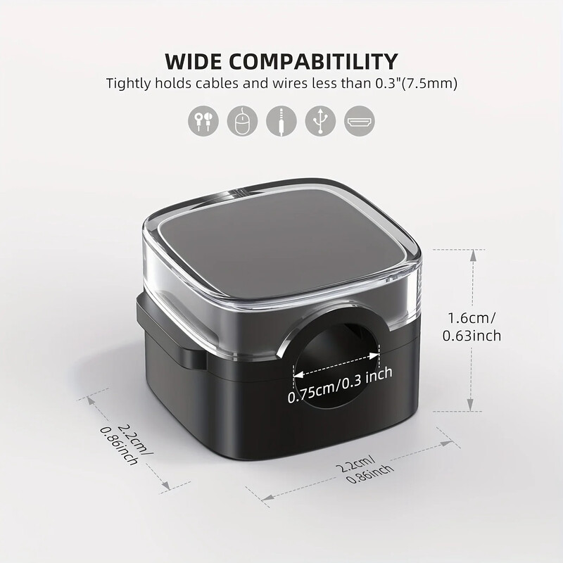 VIKEFON 6 buc. Clipuri de gestionare a cablurilor magnetice Organizator de cabluri multicolore pentru birou și cârlige de perete pentru date și încărcător de telefon