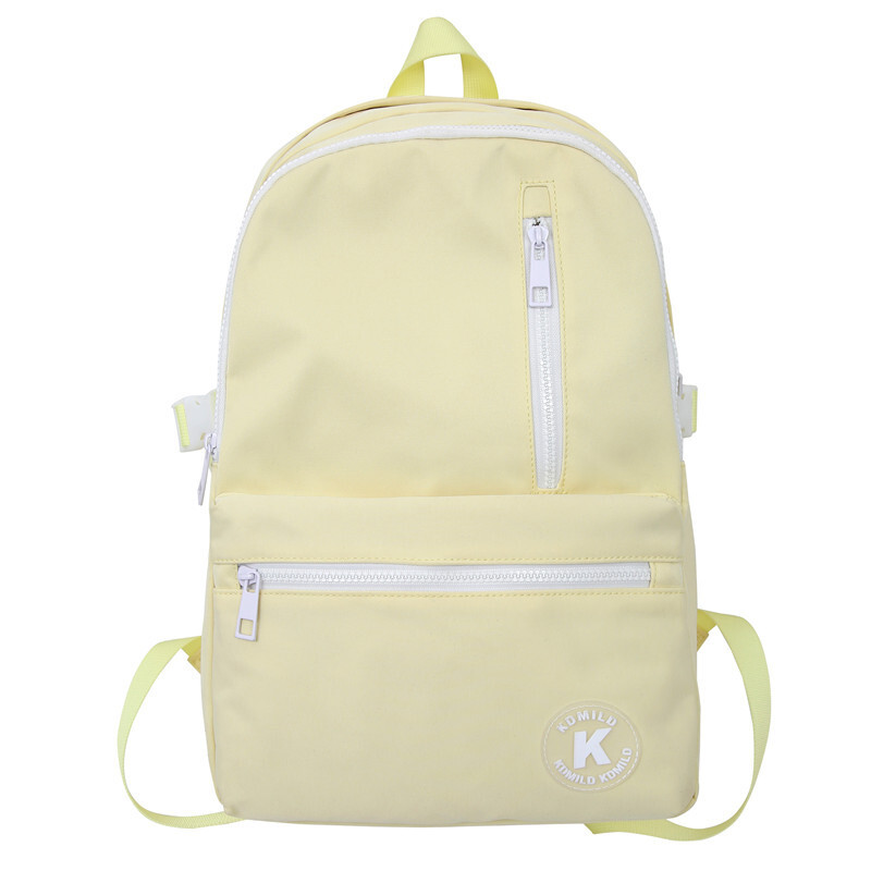 Jednostavan jednobojni svakodnevni ruksak. Korejski stil, moda, kontrastna boja, svježi ruksak za djevojčice, veliki kapacitet, školska torba, moderno