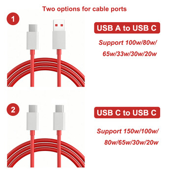 Καλώδιο Oneplus Γνήσιο 100W 8A Καλώδιο USB τύπου C Supervooc Warp Φορτιστής γρήγορης φόρτισης One plus 10 9 8 pro 11 10t Nord 3 2t 2 8t