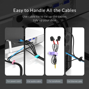 4/12/20PCS Cable Organizer Ties Clip Charger Cord Management Διαχείριση καλωδίων σιλικόνης Στήριγμα ακουστικών βάση δεδομένων γραμμής κουρδίσματος