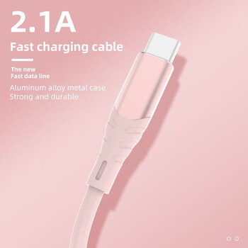 2.1A Καλώδιο γρήγορης φόρτισης USB Type C Καλώδια δεδομένων εξαιρετικά γρήγορης φόρτισης για iPhone 15 Samsung Realme Xiaomi Huawei Oneplus POCO OPPO