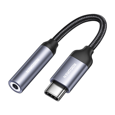 Rocoren USB Type C до 3,5 mm Aux кабел Адаптер за слушалки за Huawei Honor Oneplus iPhone 15 Plus Pro Max Слушалки 3.5 жак Кабел