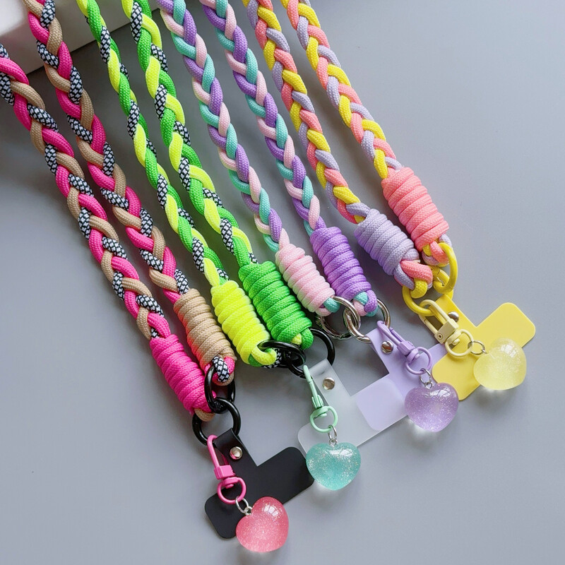 Творчески анимационен мобилен телефон Универсален ремък Crossbody Дълго въжен ремък Въже Карикатура Декоративни висулки Аксесоари