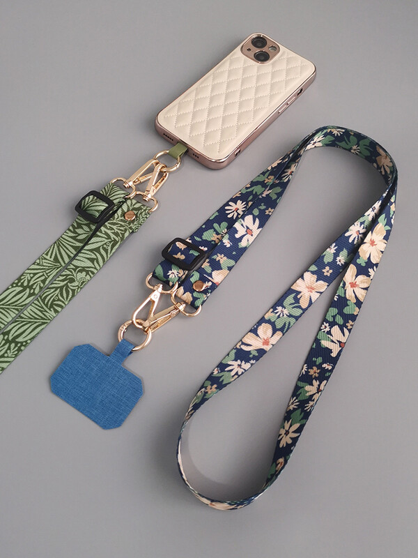 Curea pentru șnur pentru telefon mobil, cu corp încrucișat pictat, frânghie reglabilă pentru agățat pentru gât, cu clemă de garnitură, șnur universal anti-pierdere pentru husa telefonului