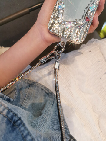 Νέο Rhinestone Crossbody Κινητό Τηλέφωνο με κορδόνι για λαιμό Αντι-χαμένο σχοινί αλυσίδας με μενταγιόν τάσης για θήκη κινητού τηλεφώνου γενικής χρήσης