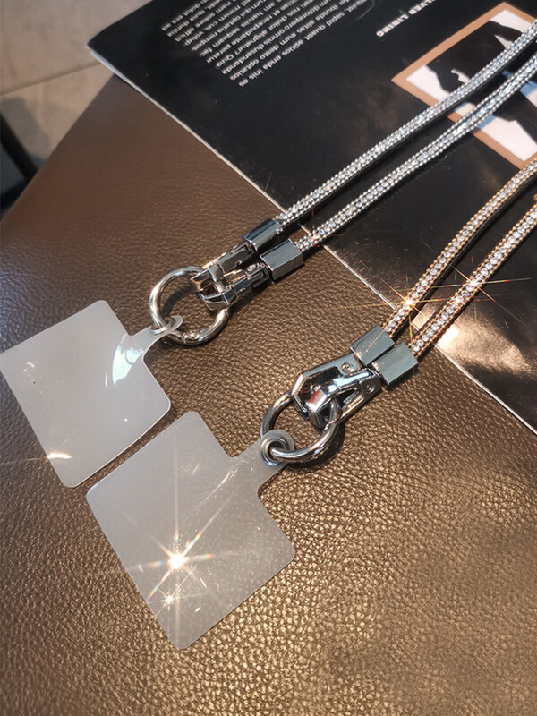 Uus Rhinestone Crossbody Mobiiltelefoni kaelarihm, kaotsiminekuvastane ketitross universaalse klambriga mobiiltelefoni ümbrisega, trendi ripats