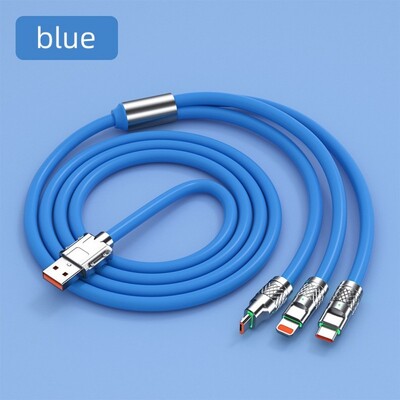 120W USB Micro tip C kabel punjača 3 u 1 silikonski podebljani kabel za brzo punjenje za iPhone 14 13 12 11 pro max Samsung Xiaomi
