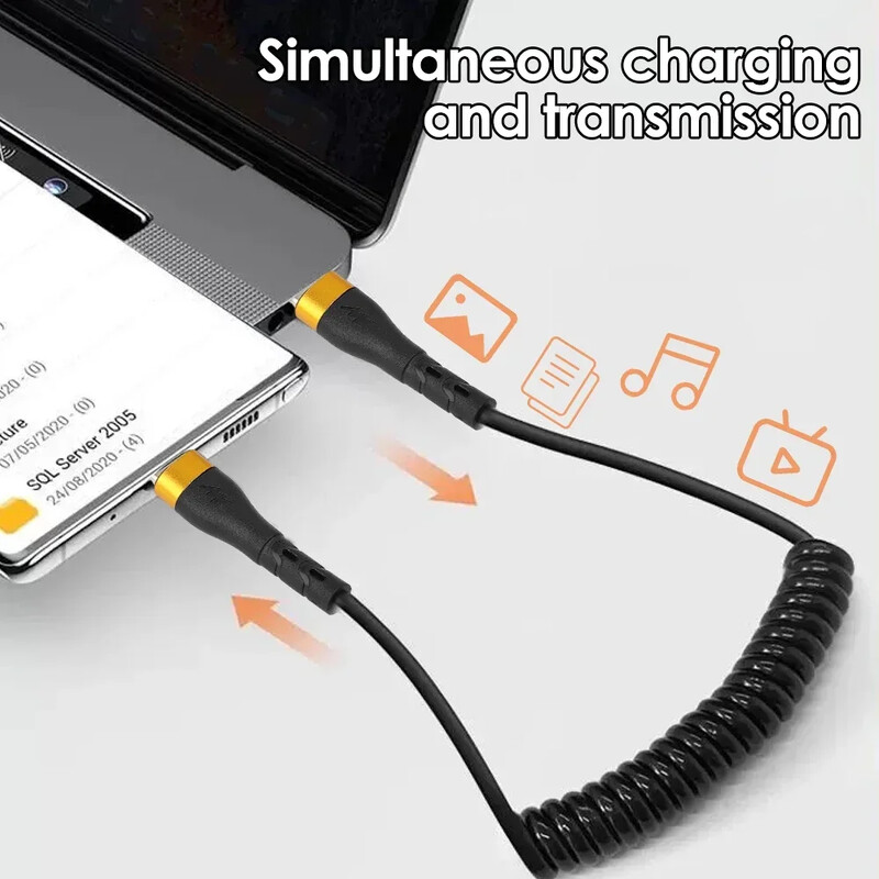 PD 120W opružni USB tip C kabel za iPhone 15 Pro Max Kabel za brzi punjač Dual USB C podatkovni kabel za Samsung Xiaomi Huawei telefon
