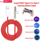 100w Oneplus 12 11 10 Ace 3 Pro Supervooc Kabel punjača 90 stupnjeva Game Elbow Kabel Usb C Super brzo punjenje One Plus Phone Cabo