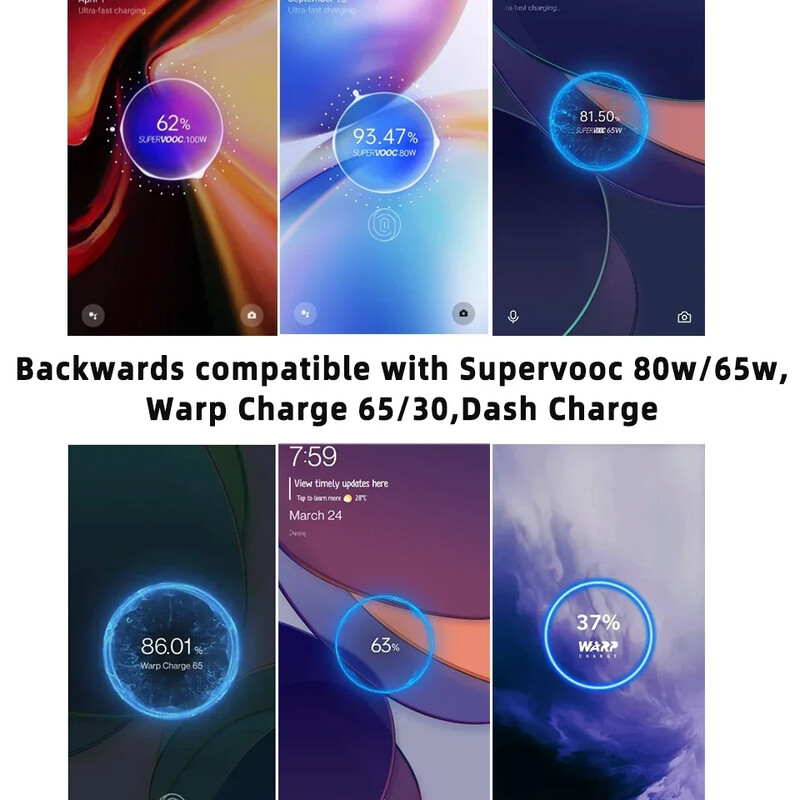 100w Oneplus 12 11 10 Ace 3 Pro Supervooc Kabel punjača 90 stupnjeva Game Elbow Kabel Usb C Super brzo punjenje One Plus Phone Cabo