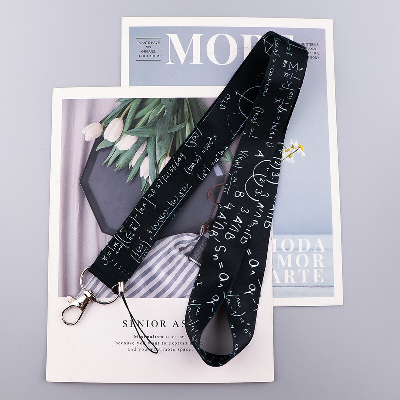 Връзки с математическа формула за лична карта за ключ Gym Каишка за мобилен телефон USB държач за значка Въже Научен ключодържател Ключодържател Аксесоари