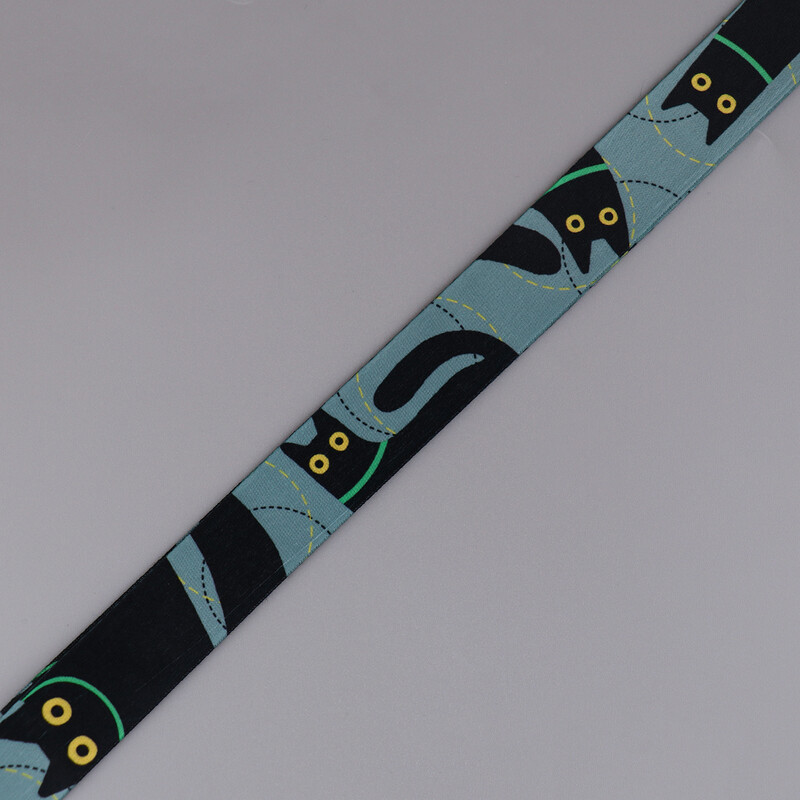 Slatka crna mačka uzica za privjesak za ključeve Navlaka za osobnu iskaznicu Propusnica Naramenice za mobilni telefon Držač značke Privjesak za ključeve Naramenice za oko vrata Dodaci za telefon