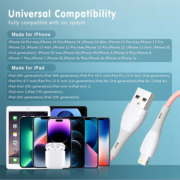 MFi Certified USB Lightning Cable Fast Charging for iPhone 14 13 12 Pro Max X XS XR 8 7 Plus iPad Charger Charger Cord 0,9M 1,8M