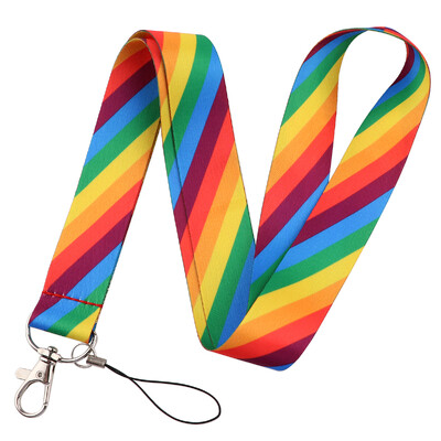 Rainbow Lucky Day Pink Uzica za remen za telefon u obliku srca, privjesak za USB ključeve, držač za bedž za osobnu iskaznicu, crtani konop za bedž za mobilni telefon LX1155