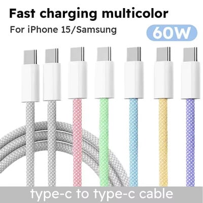 Cablu de încărcare USB C la USB C de 60 W pentru încărcător Apple iPhone 15 Cablu de alimentare lung de 6 m pentru iPhone 15 Pro Max/MacBook Air