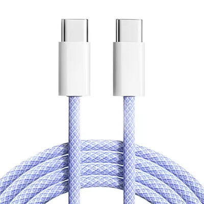 60W USB C към USB C кабел за зареждане за Apple iPhone 15 зарядно Бързо 6 фута дълъг захранващ кабел за iPhone 15 Pro Max/MacBook Air