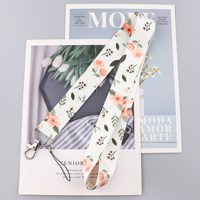FI13 Цветя Каишка за въже Дамски ключодържател Връзка за врата За студенти Ключове Дълъг телефон USB Висящи орнаменти Анти-загубено въже
