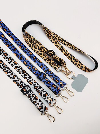 Leopard Print Crossbody Κορδόνι κινητού τηλεφώνου Κορδόνι λαιμού Κορδόνι κινητού τηλεφώνου Αλυσίδα με κορδόνια με γενική φλάντζα για όλα τα τηλέφωνα