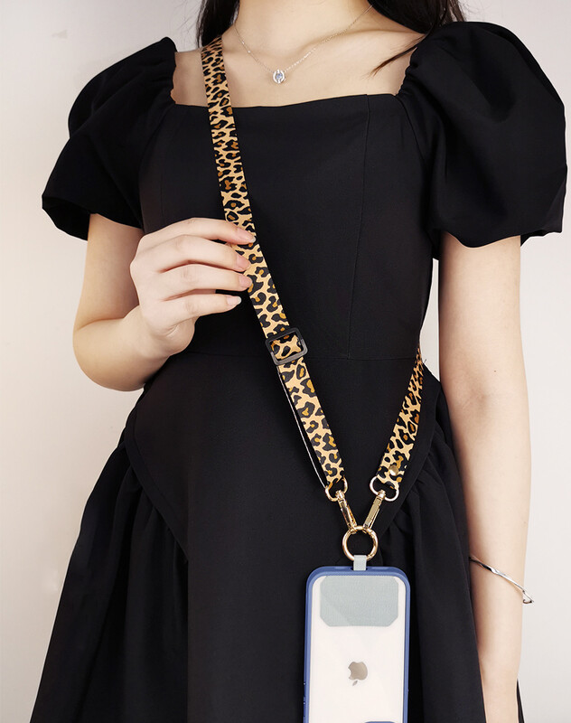 Uzica za mobilni telefon s leopardovim uzorkom uzicu za oko oko vrata, uzica za mobitel, lanac s univerzalnom brtvom za sve torbice za telefone