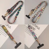 Универсална щипка за телефон Antilost Ретро модел каишка Crossbody Дълга каишка Регулиране на дължината Висяща каишка за врата Каишка за мобилен телефон