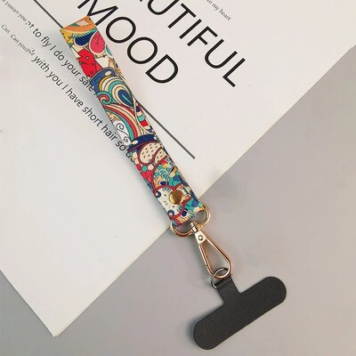 Универсална щипка за телефон Antilost Ретро модел каишка Crossbody Дълга каишка Регулиране на дължината Висяща каишка за врата Каишка за мобилен телефон