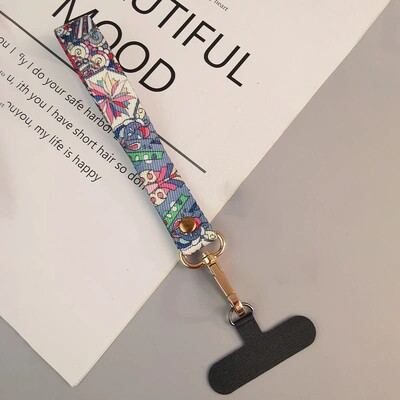 Универсална щипка за телефон Antilost Ретро модел каишка Crossbody Дълга каишка Регулиране на дължината Висяща каишка за врата Каишка за мобилен телефон