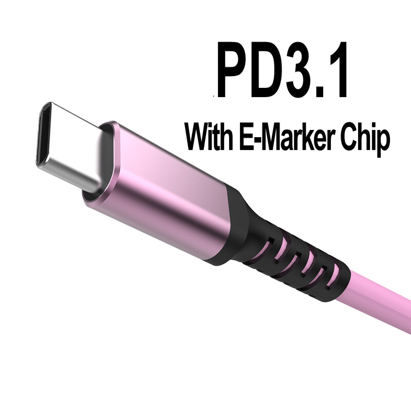240W ružičasti kabel za brzo punjenje, kabel za punjenje tipa C za iPhone16, Samsung S24, PD3.1 5A kabel za brzo punjenje za Macbook i prijenosno računalo