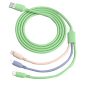 120W зелен 3-в-1 USB кабел за бързо зареждане Найлонов плетен за Android IPhone Huawei Samsung Galaxy A25 A15 14 Xiaomi 13 Redmi 12