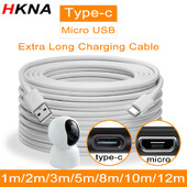 5m/8m/10m ypač ilgas USB tipo C įkrovimo laidas Greito įkrovimo kabelio duomenų kabelis, skirtas Samsung Xiaomi Huawei Android telefonui universalus