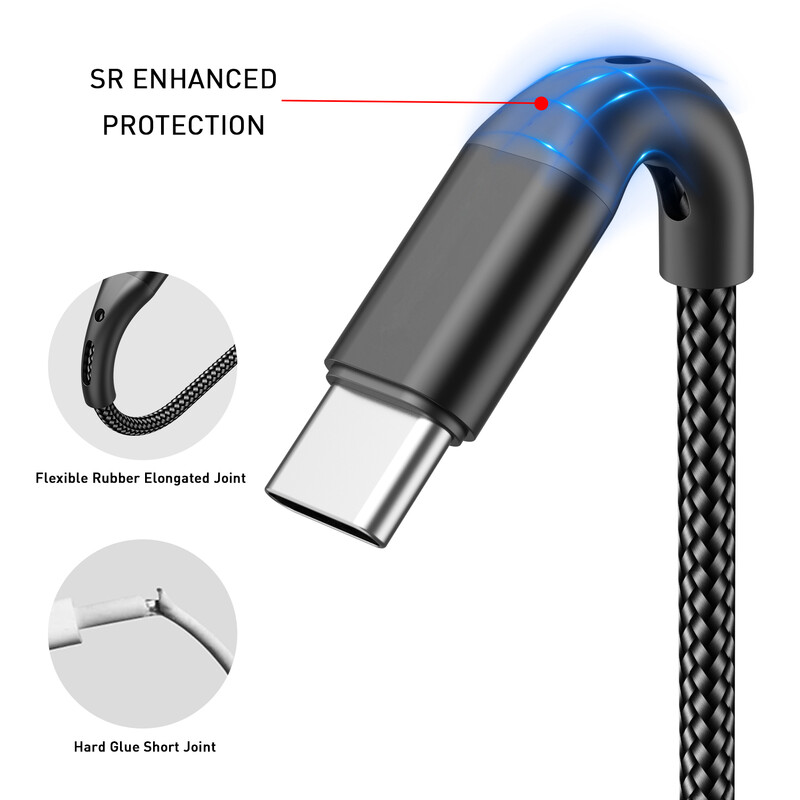 3A USB Type C Кабел Кабел за бързо зареждане за iPhone 15 Pro Max Samsung Galaxy Xiaomi 13 Huawei Мобилен телефон USB C Кабел за зарядно устройство