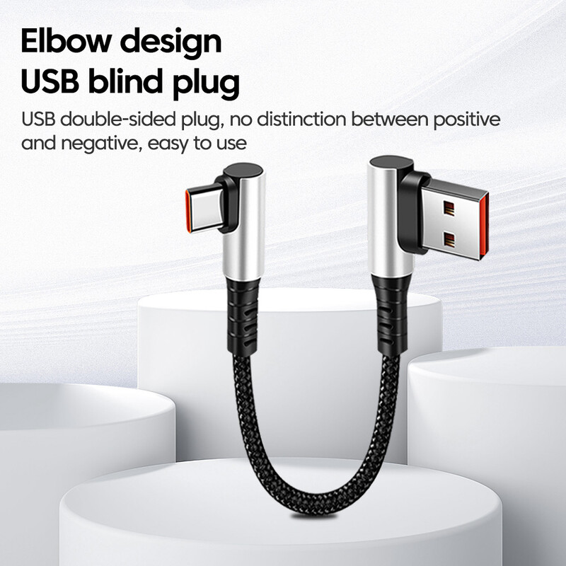 25 CM 50 CM 90 stupnjeva kratki kabel USB tip C do tipa C 6A brzo punjenje USB C kabel za iPhone 15 Huawei Xiaomi Power bank