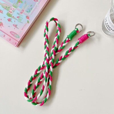 Uzica preko tijela, naramenice, privjesak za ključeve, pleteno uže sa zamjenskom zakrpom za mobilni telefon, vanjski tkani privjesak