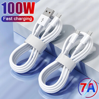 100W 7A kiirlaadimisega USB-tüüpi C-kaabel Samsung S23 S24 Ultra Xiaomi 14 Redmi Note 13 Pro POCO telefoni USB C-kaablite tarvikud