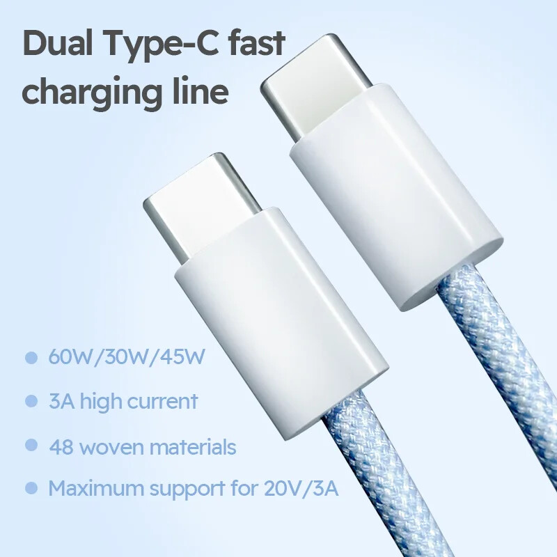 60W USB tip C na USB C kabel za Samsung Galaxy S24 za iPhone 15 16 Macbook Xiaomi PD punjač za brzo punjenje 5A brzi USB C